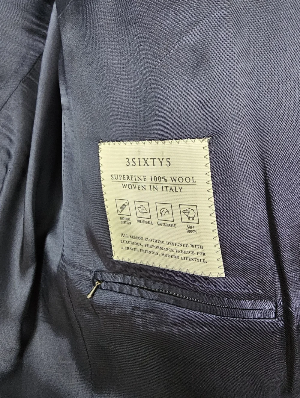Jack Victor New York CT Black 3Sixty5 Superfine Wool Suit Jacket Luxe Men's 46R